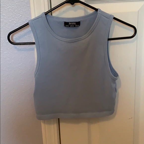 Bershka Tops - light blue berska cropped tank top